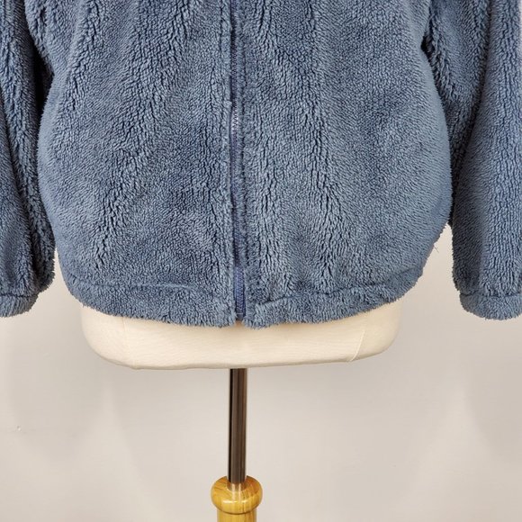 Culture Code Fiona Slate Blue Hoodie Hooded Sherpa Bomber Jacket NWT Size M - Picture 3 of 14